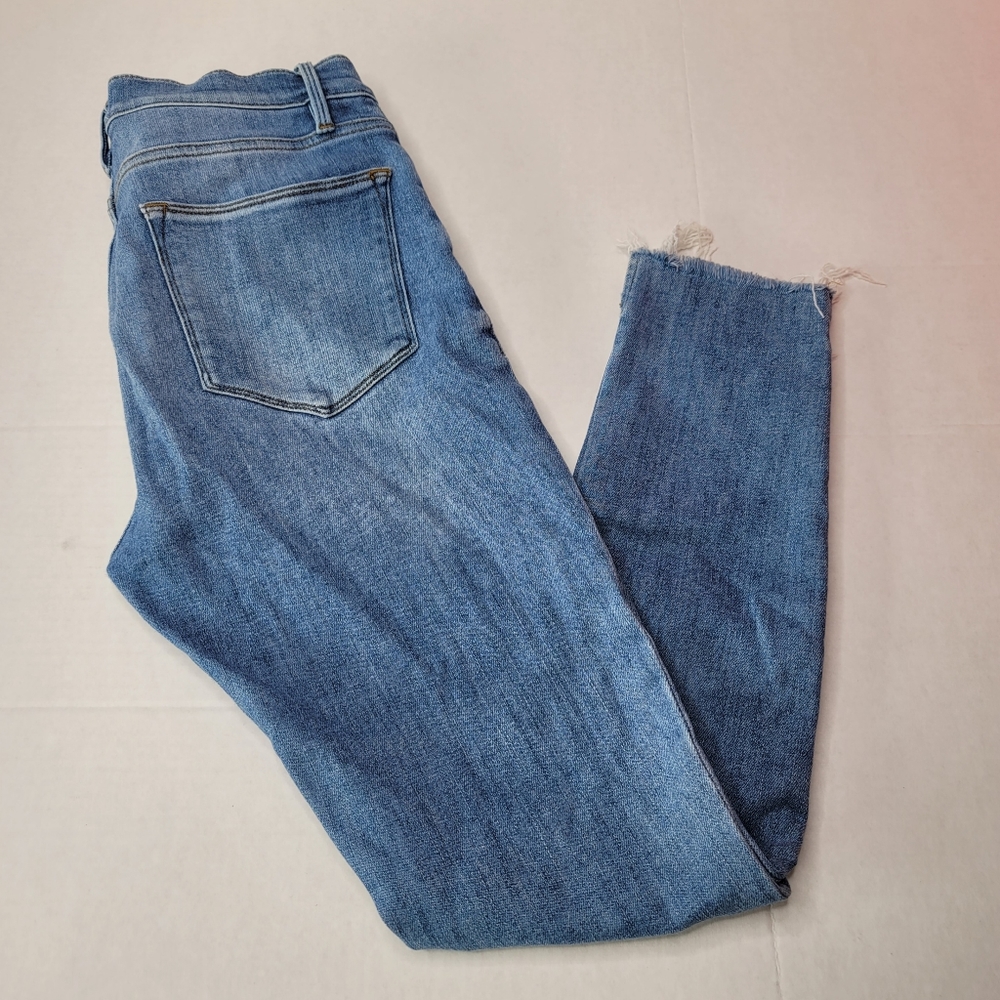 Frame Le High Raw Hem Stretch Skinny Jeans, Sz 30 - Picture 2 of 8